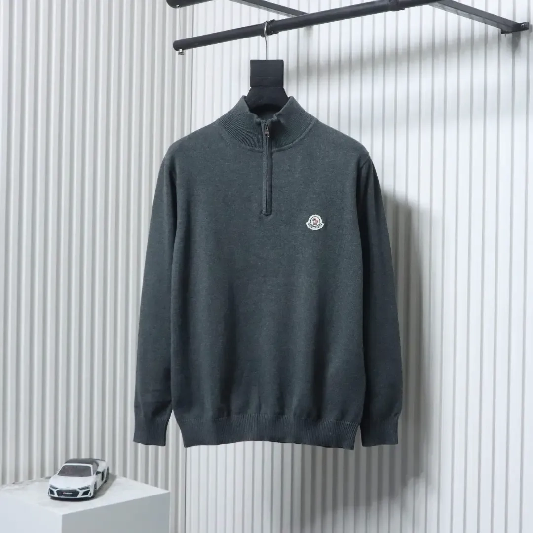 Moncler Mc Knit Sweater With Small Logo And Half Zipper XXL - etkick reps au