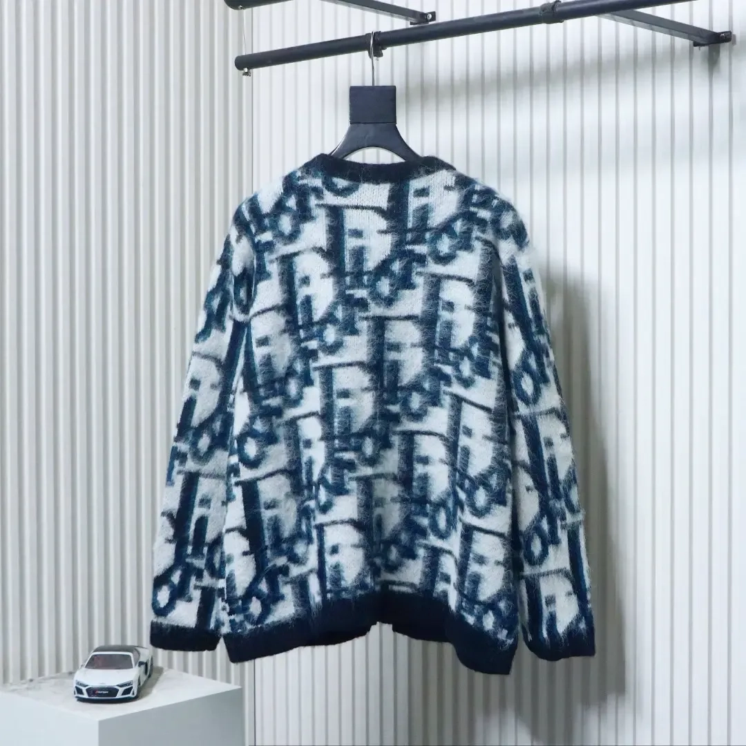 Monogrammed Jacquard Mohair Cardigan - etkick reps au