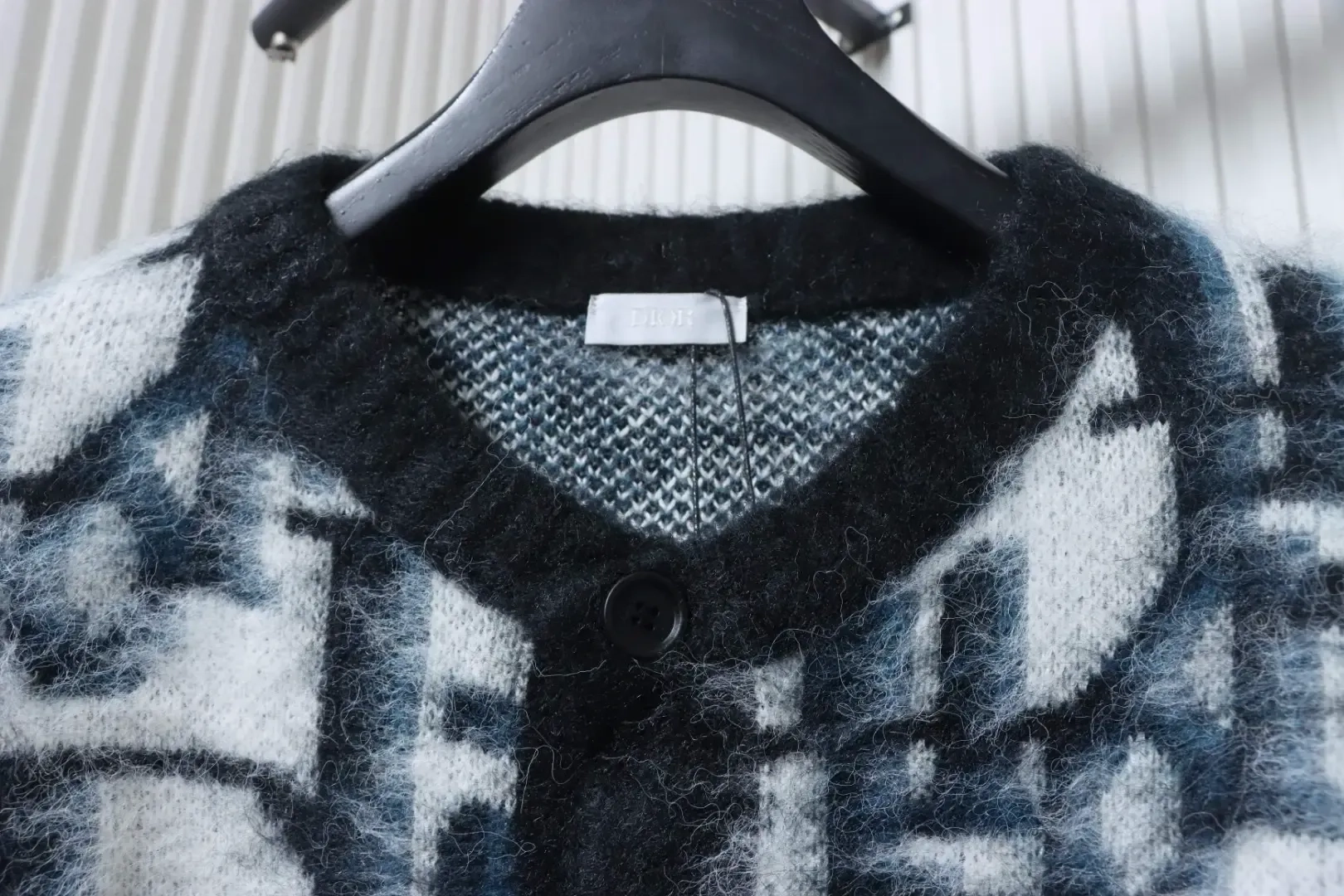 Monogrammed Jacquard Mohair Cardigan - etkick reps au