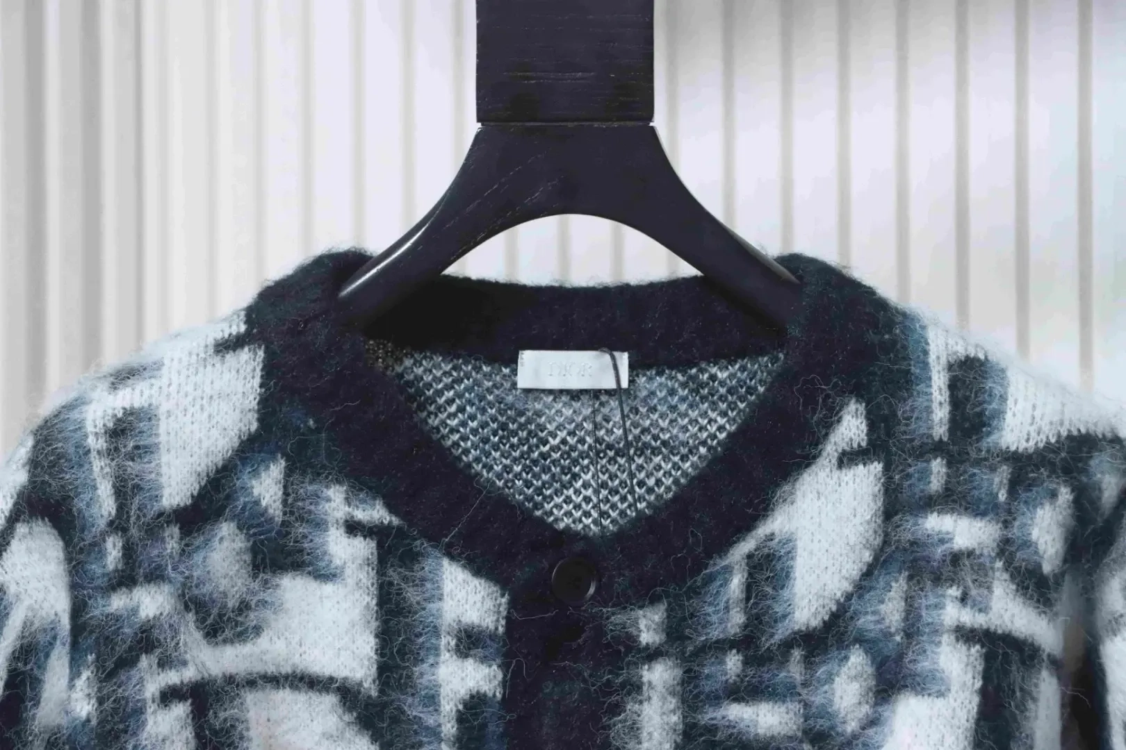 Monogrammed Jacquard Mohair Cardigan - etkick reps au