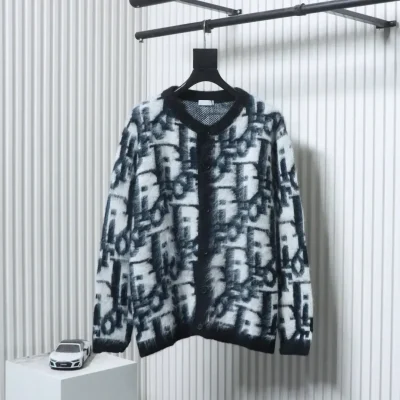 Monogrammed Jacquard Mohair Cardigan - etkick reps au