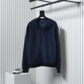 Monogrammed Terry Cloth Jacket With All Over Print And Zipper Closure