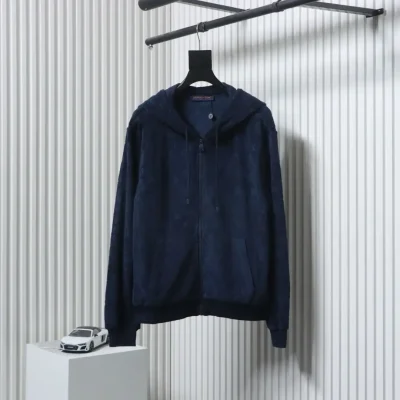 Monogrammed Terry Cloth Jacket With All Over Print And Zipper Closure - etkick reps au