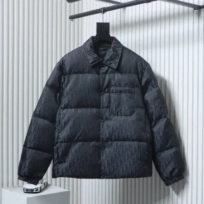 New Down Jacket With Monogrammed Jacquard Fabric Collar - etkick reps au