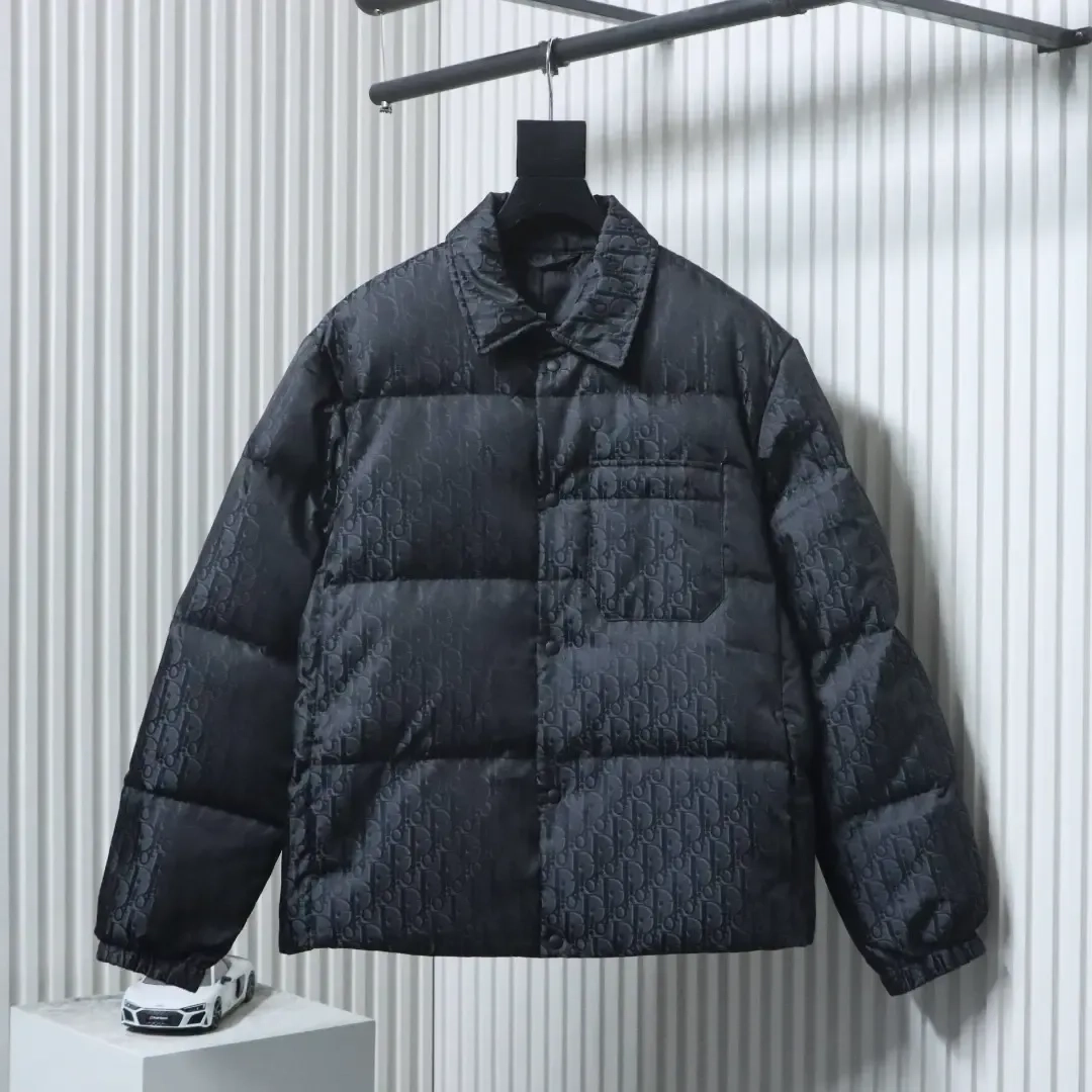 New Down Jacket With Monogrammed Jacquard Fabric Collar - etkick reps au