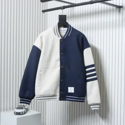 Patchwork Baseball Jacket With Four Stripes - etkick reps au