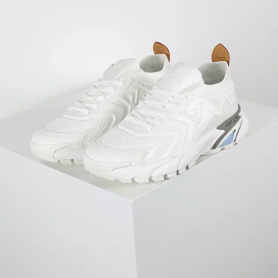 Runner Tatic Knit Lace Up Sneakers White - etkick reps au