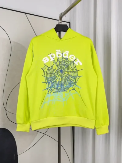 Sp5der Og Web V2 Gradient Hoodie Acid Green - etkick reps au