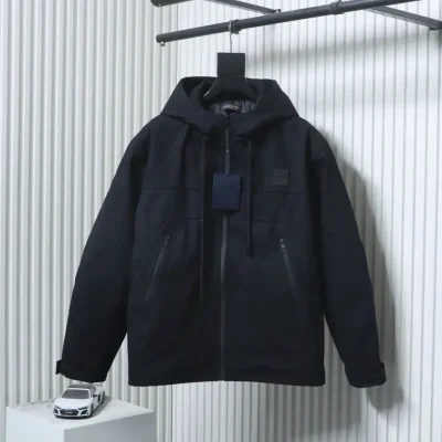 Trench Coat With Monogram Embossing And Cargo Pockets, And A Down Jacket With A Zipper - etkick reps au