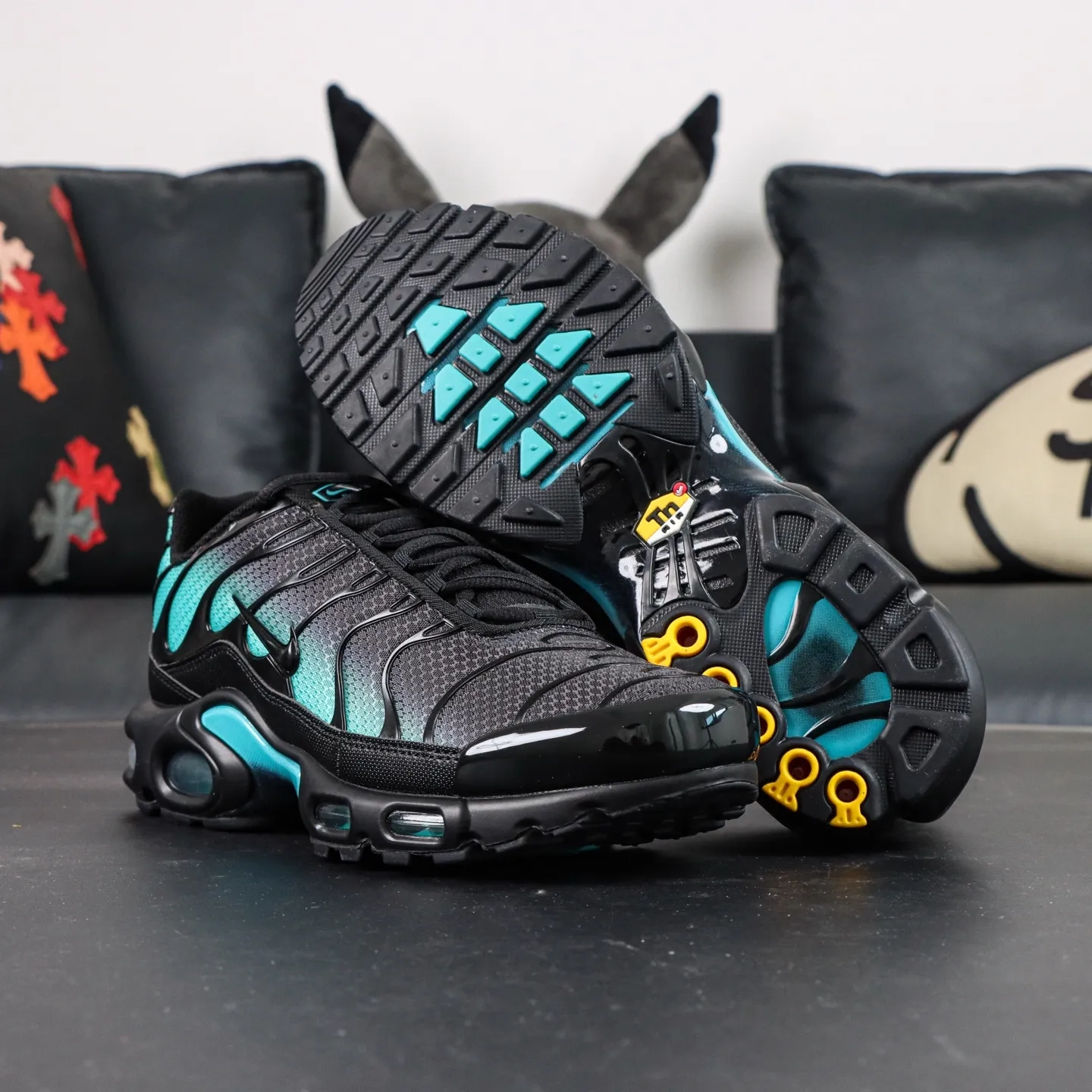 Air Max Plus Running Shoes Black and Blue - etkick reps au