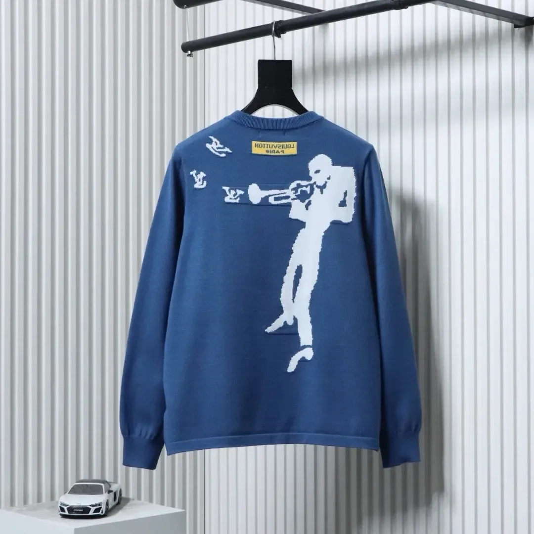 Cloud Jazz Pullover With Small Jacquard Neckline And Round Neck - etkick reps au