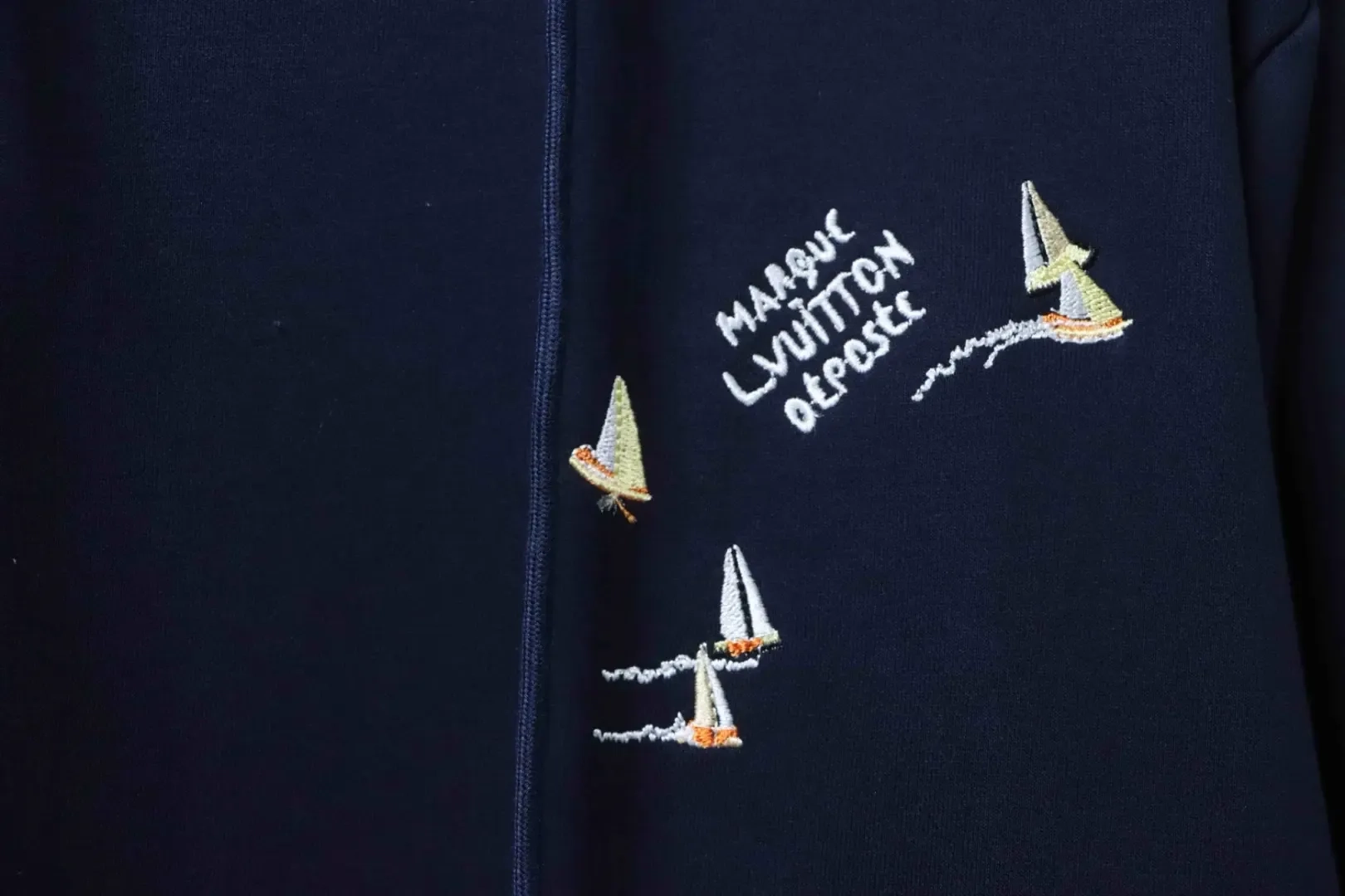 Hoodie With Sailboat Pattern And Embroidery - etkick reps au