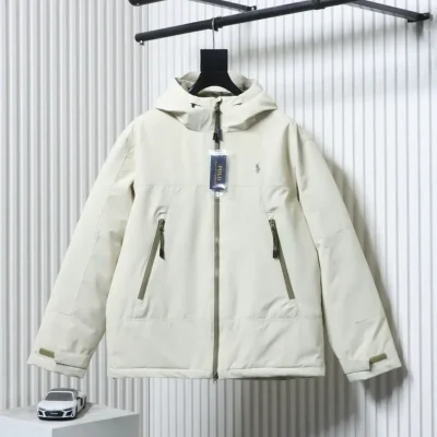 Ralph Lauren Down Jacket With Hood And Embroidered Logo - etkick reps au
