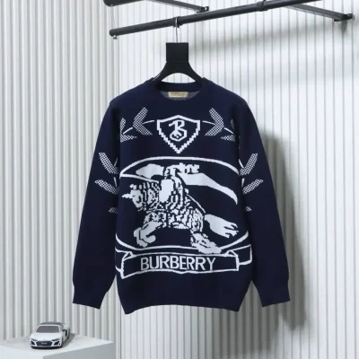 Wheat Ear Knight War Horse Jacquard Crew Neck Sweater - etkick reps au