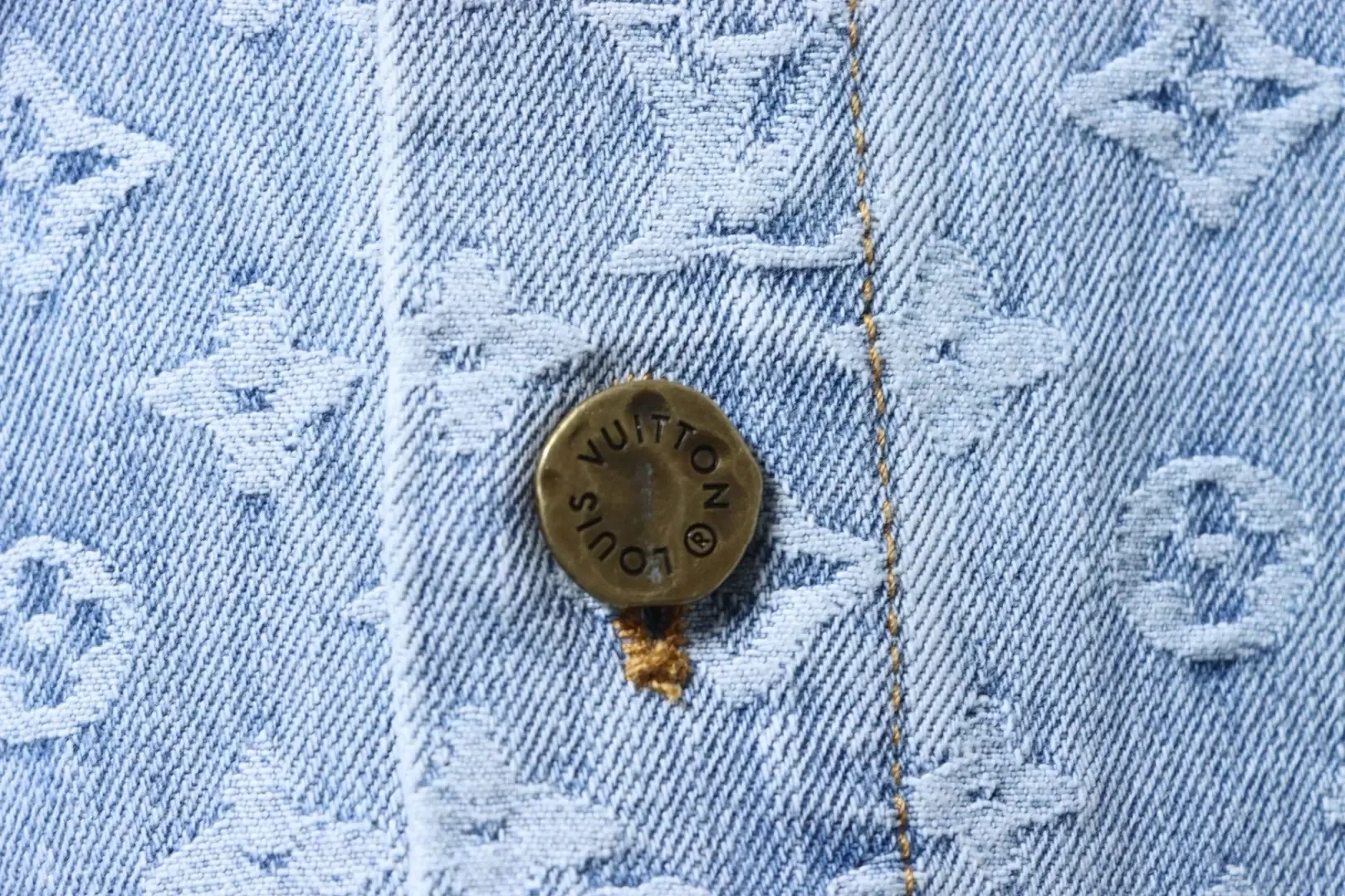 Denim Shirt Jacket With Monogrammed Jacquard Embroidery - Image 8