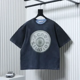 Acne Studios short-sleeved T-shirt in a used look, sandblasted and washed