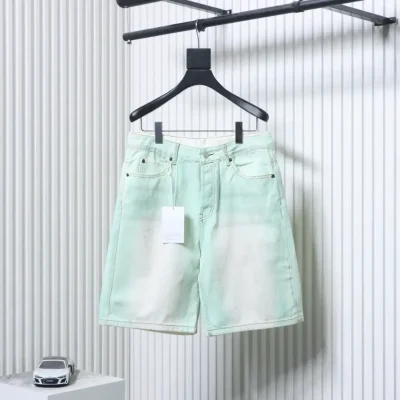 Acnestudios 1981M25ss Distressed Glow-in-the-Dark Muddy Dye Denim Shorts