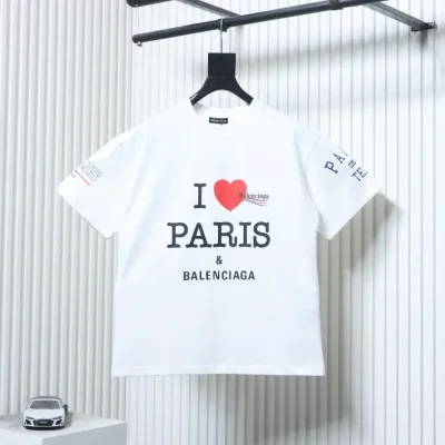 Balenciaga / Paris 25ss collaboration short-sleeved T-shirt with multi-part logo print