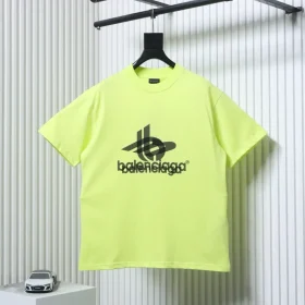Balenciaga short-sleeved T-shirt with tape print and double image pattern