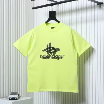 Balenciaga short-sleeved T-shirt with tape print and double image pattern