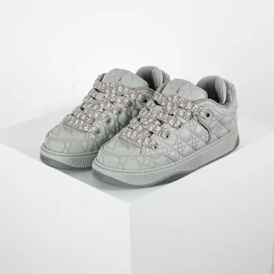 ERL X D10R B9S Leather Sneakers With Cannage Pattern And Floral Embroidery