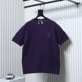 LU Shirt Jacquard Top With A Subtle Check Pattern And Letter Embroidery