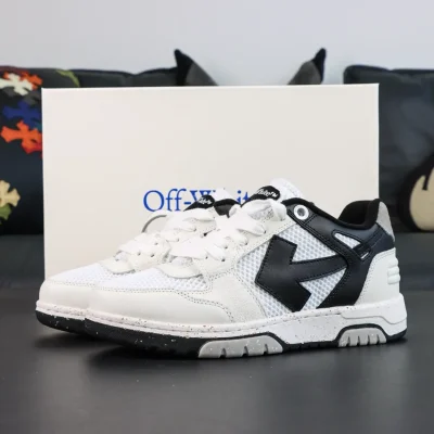 OFF-WHITE Out Of Office Leather Sneakers White Grey Black