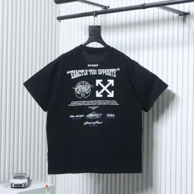 OFF-WHITE Short-sleeved shirt with embroidered logo and arrow slogan