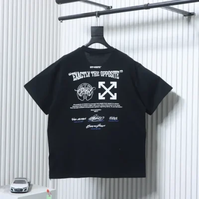 OFF-WHITE Short-sleeved shirt with embroidered logo and arrow slogan