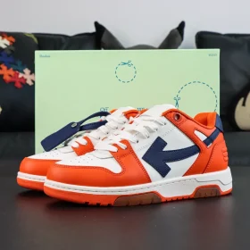 Off-White Out Of Office Leather Sneakers Casual Low-Top White And Orange