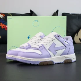 Off-White Out Of Office Leather Sneakers Casual Premium Version In Purple And White