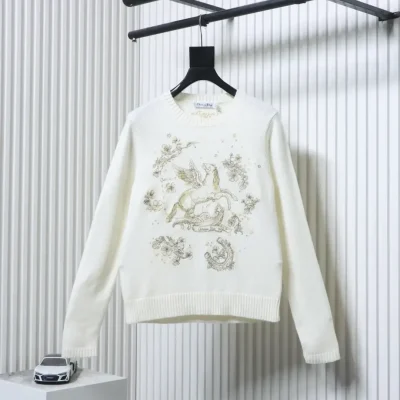 Pegasus embroidered cashmere knit sweater
