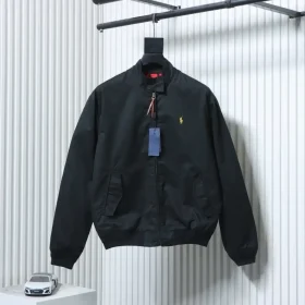 Ralph Lauren Spring Summer 2025 – Solid Color Jacket With Embroidered Logo And Zipper