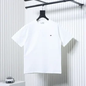 Short-sleeved T-shirt for couples with embroidered bee logo