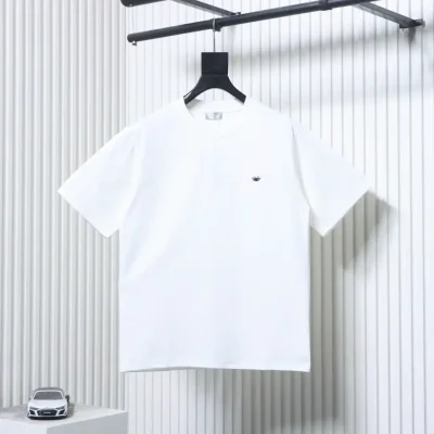 Short-sleeved T-shirt for couples with embroidered bee logo