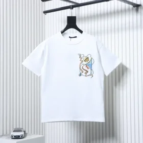 Short-sleeved T-shirt with crown embroidery