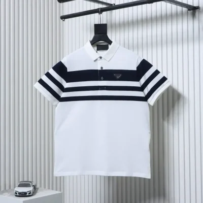 Striped short-sleeved polo shirt M-XXL