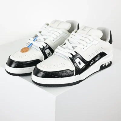 Trainer Sneakers Black Alligator and Grained Calfskin