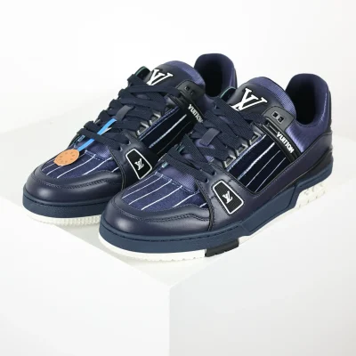 Trainer Sneakers Navy Blue And Velvet